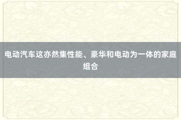 电动汽车这亦然集性能、豪华和电动为一体的家庭组合