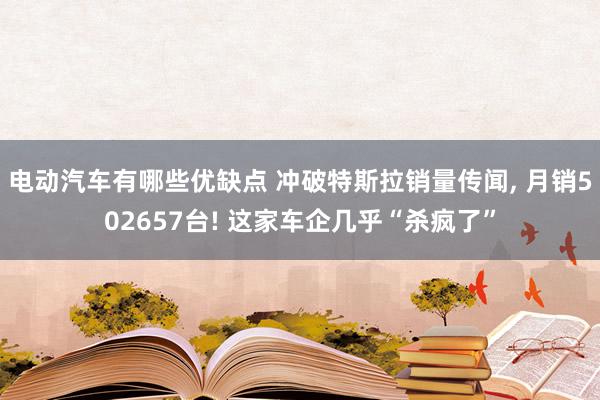 电动汽车有哪些优缺点 冲破特斯拉销量传闻, 月销502657台! 这家车企几乎“杀疯了”