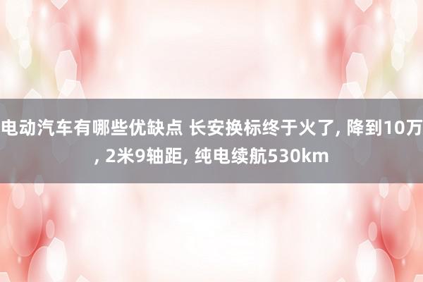 电动汽车有哪些优缺点 长安换标终于火了, 降到10万, 2米9轴距, 纯电续航530km