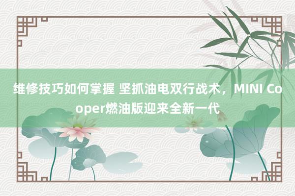 维修技巧如何掌握 坚抓油电双行战术，MINI Cooper燃油版迎来全新一代