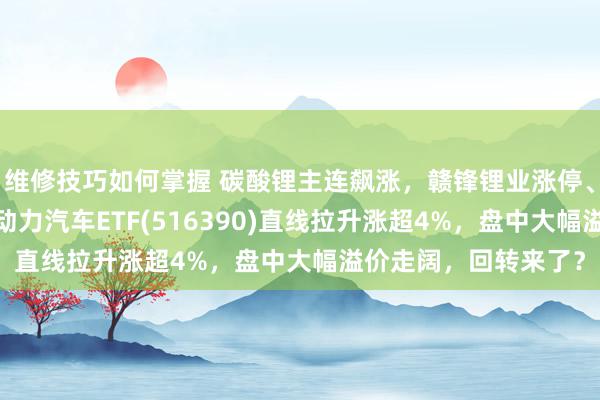 维修技巧如何掌握 碳酸锂主连飙涨，赣锋锂业涨停、宁德期间涨3%，新动力汽车ETF(516390)直线拉升涨超4%，盘中大幅溢价走阔，回转来了？