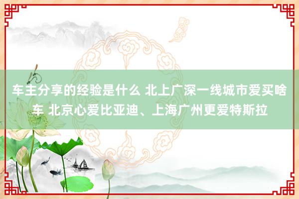 车主分享的经验是什么 北上广深一线城市爱买啥车 北京心爱比亚迪、上海广州更爱特斯拉