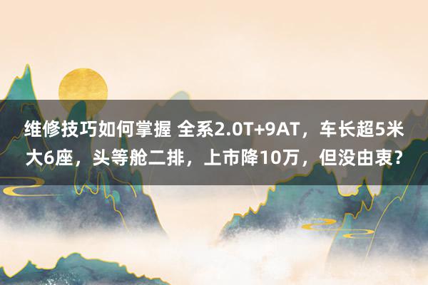 维修技巧如何掌握 全系2.0T+9AT，车长超5米大6座，头等舱二排，上市降10万，但没由衷？