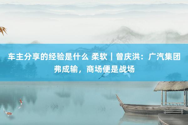 车主分享的经验是什么 柔软｜曾庆洪：广汽集团弗成输，商场便是战场