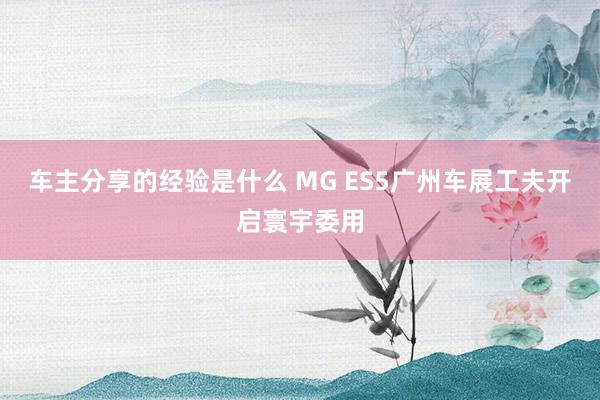 车主分享的经验是什么 MG ES5广州车展工夫开启寰宇委用