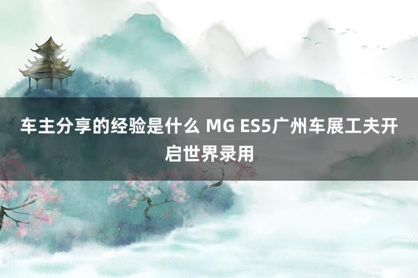 车主分享的经验是什么 MG ES5广州车展工夫开启世界录用