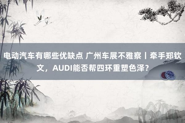 电动汽车有哪些优缺点 广州车展不雅察丨牵手郑钦文，AUDI能否帮四环重塑色泽？