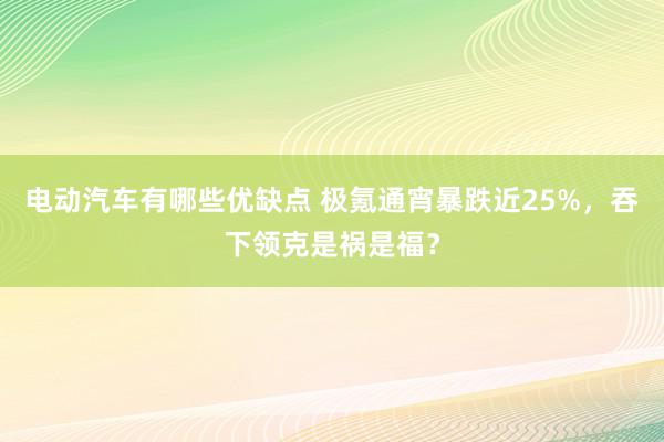 电动汽车有哪些优缺点 极氪通宵暴跌近25%，吞下领克是祸是福？