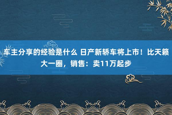 车主分享的经验是什么 日产新轿车将上市！比天籁大一圈，销售：卖11万起步