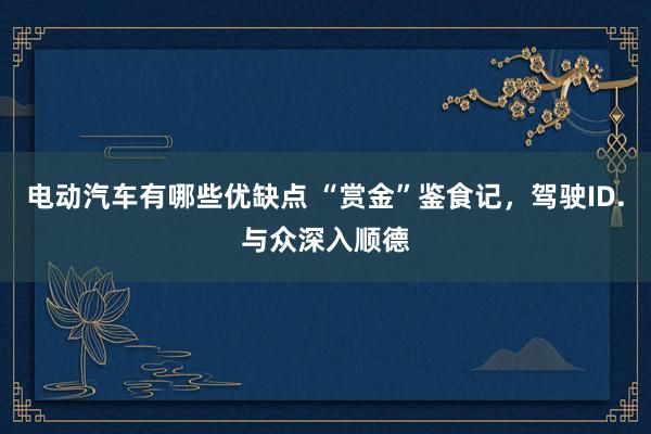 电动汽车有哪些优缺点 “赏金”鉴食记，驾驶ID.与众深入顺德