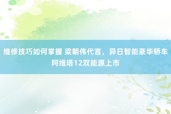 维修技巧如何掌握 梁朝伟代言，异日智能豪华轿车阿维塔12双能源上市