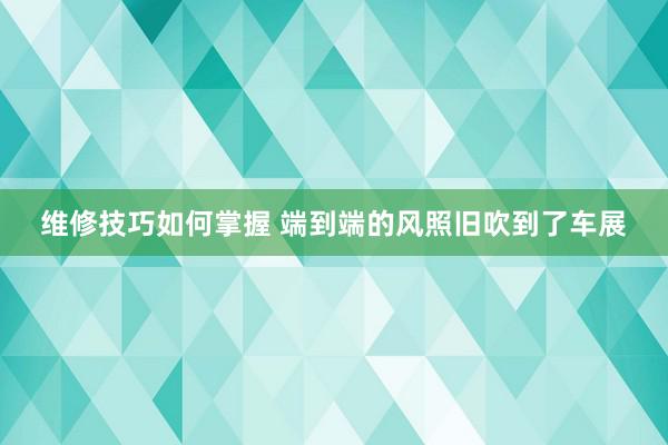 维修技巧如何掌握 端到端的风照旧吹到了车展