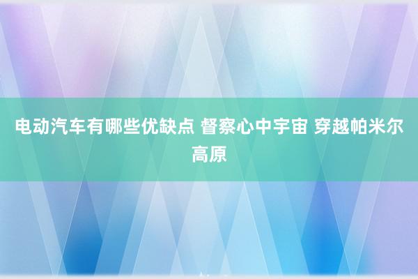 电动汽车有哪些优缺点 督察心中宇宙 穿越帕米尔高原