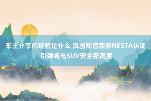 车主分享的经验是什么 岚图知音荣获NESTA认证 引颈纯电SUV安全新高度