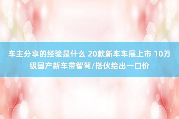 车主分享的经验是什么 20款新车车展上市 10万级国产新车带智驾/搭伙给出一口价