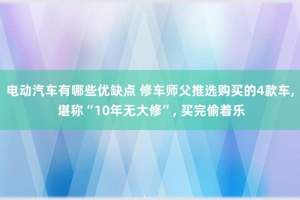 电动汽车有哪些优缺点 修车师父推选购买的4款车, 堪称“10年无大修”, 买完偷着乐