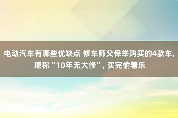 电动汽车有哪些优缺点 修车师父保举购买的4款车, 堪称“10年无大修”, 买完偷着乐