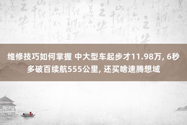 维修技巧如何掌握 中大型车起步才11.98万, 6秒多破百续航555公里, 还买啥速腾想域