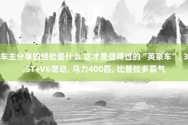 车主分享的经验是什么 这才是信得过的“英豪车”, 3.5T+V6混动, 马力400匹, 比普拉多霸气