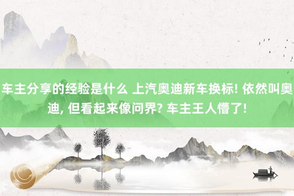 车主分享的经验是什么 上汽奥迪新车换标! 依然叫奥迪, 但看起来像问界? 车主王人懵了!