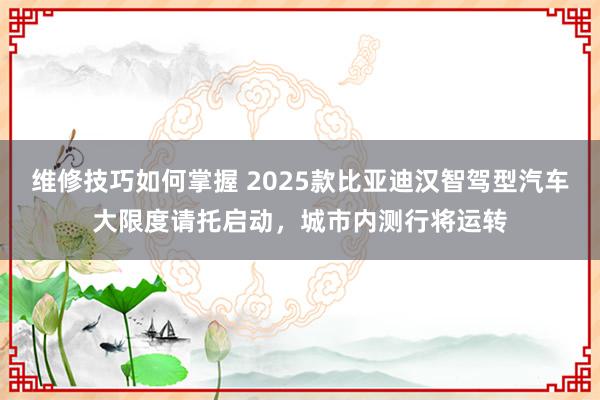 维修技巧如何掌握 2025款比亚迪汉智驾型汽车大限度请托启动，城市内测行将运转