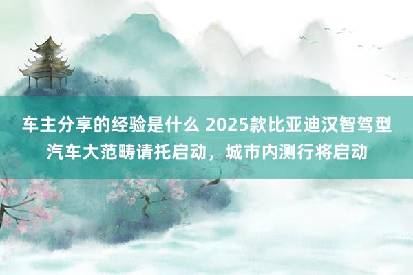 车主分享的经验是什么 2025款比亚迪汉智驾型汽车大范畴请托启动，城市内测行将启动