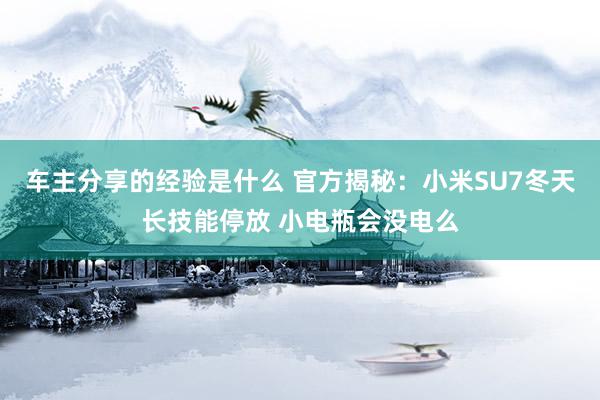 车主分享的经验是什么 官方揭秘：小米SU7冬天长技能停放 小电瓶会没电么