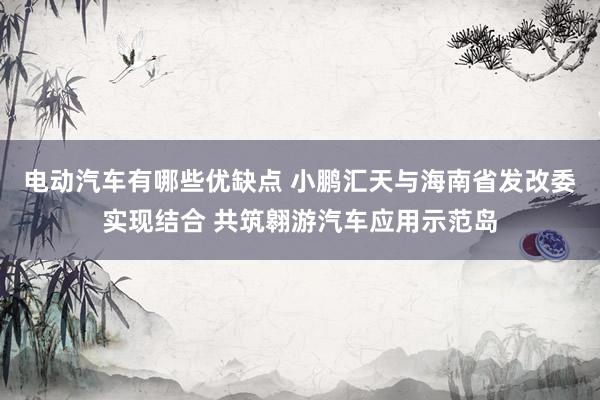 电动汽车有哪些优缺点 小鹏汇天与海南省发改委实现结合 共筑翱游汽车应用示范岛