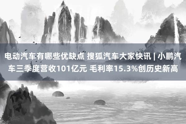 电动汽车有哪些优缺点 搜狐汽车大家快讯 | 小鹏汽车三季度营收101亿元 毛利率15.3%创历史新高